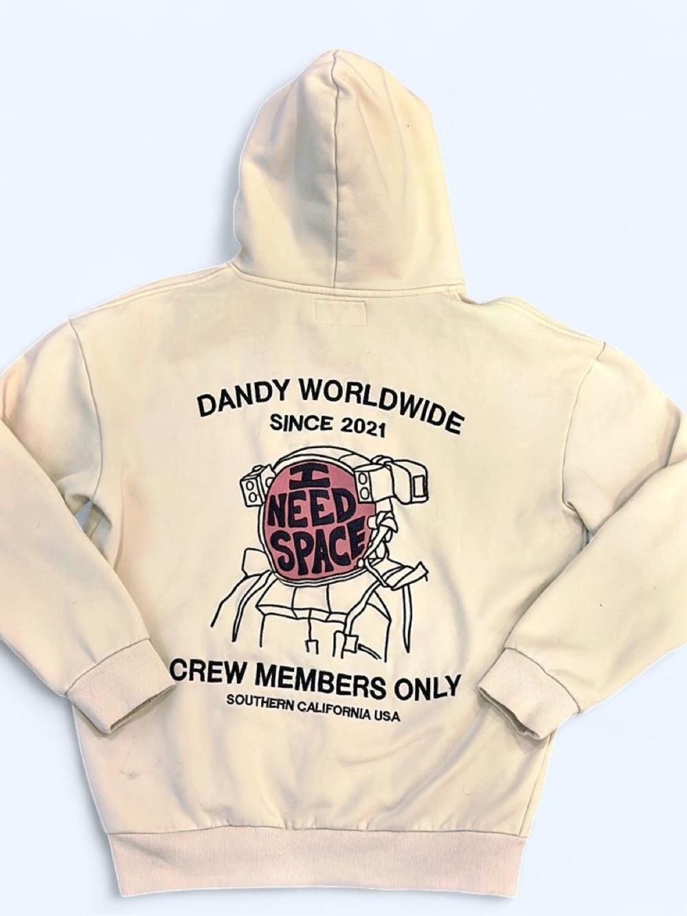 Dandy Worldwide "I Need Space" Thick Cotton Embroidered Streetwear Hoodie